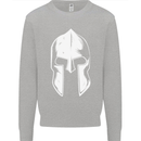 Spartan Helmet Weight Training Fitness Gym Mens Sweatshirt Jumper White