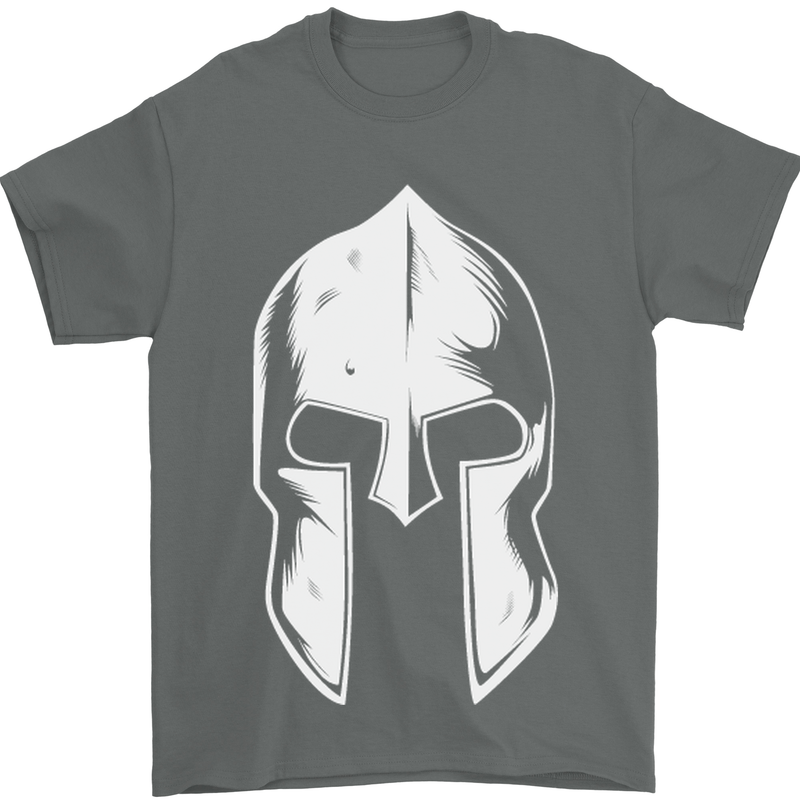 Spartan Helmet Weight Training Fitness Gym Mens T-Shirt Cotton Gildan Charcoal