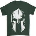 Spartan Helmet Weight Training Fitness Gym Mens T-Shirt Cotton Gildan Forest Green