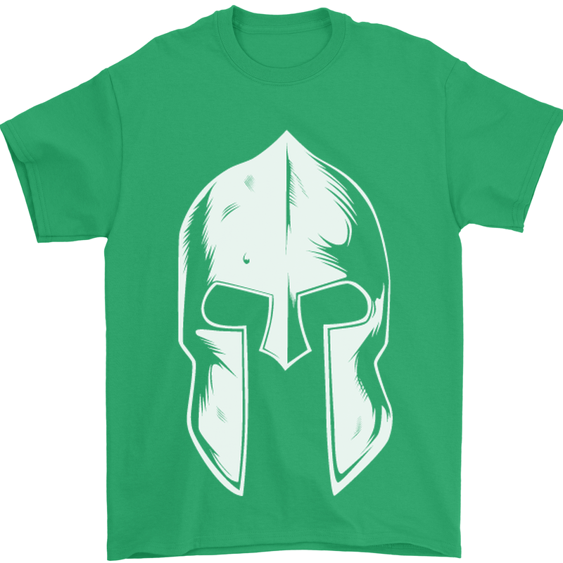 Spartan Helmet Weight Training Fitness Gym Mens T-Shirt Cotton Gildan Irish Green