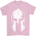 Spartan Helmet Weight Training Fitness Gym Mens T-Shirt Cotton Gildan Light Pink