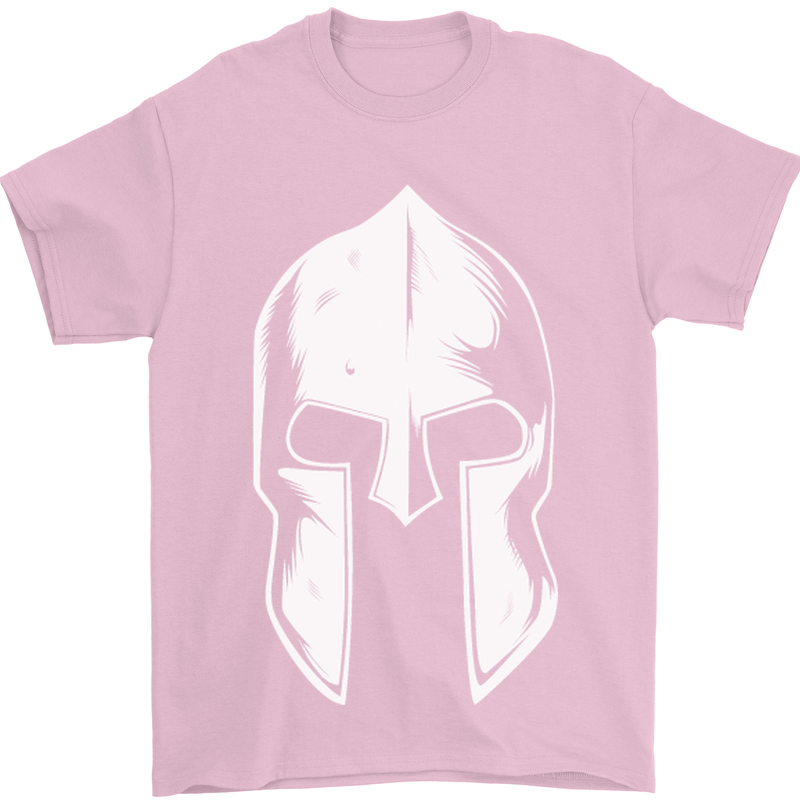 Spartan Helmet Weight Training Fitness Gym Mens T-Shirt Cotton Gildan Light Pink