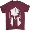 Spartan Helmet Weight Training Fitness Gym Mens T-Shirt Cotton Gildan Maroon