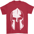 Spartan Helmet Weight Training Fitness Gym Mens T-Shirt Cotton Gildan Red