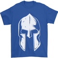 Spartan Helmet Weight Training Fitness Gym Mens T-Shirt Cotton Gildan Royal Blue