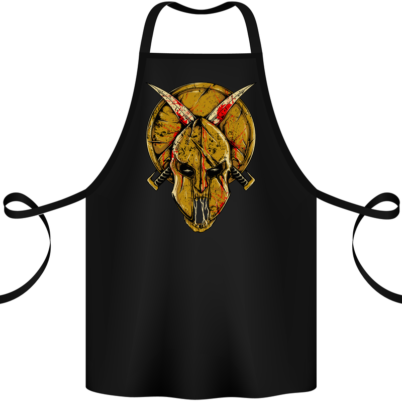 Spartan Skull Helmet Gym MMA Martial Arts Cotton Apron 100% Organic Black