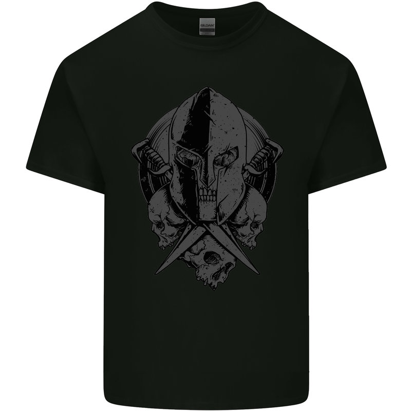 Spartan Skull Roman Helmet Gym MMA Kids T-Shirt Childrens Black