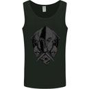 Spartan Skull Roman Helmet Gym MMA Mens Vest Tank Top Black