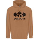 Spartans Gym Mens 80% Cotton Hoodie Caramel Latte