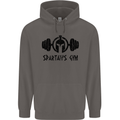 Spartans Gym Mens 80% Cotton Hoodie Charcoal