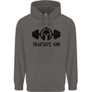 Spartans Gym Mens 80% Cotton Hoodie Charcoal
