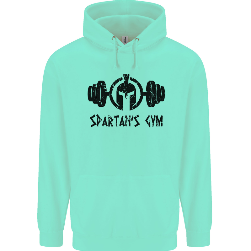 Spartans Gym Mens 80% Cotton Hoodie Peppermint