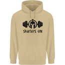 Spartans Gym Mens 80% Cotton Hoodie Sand
