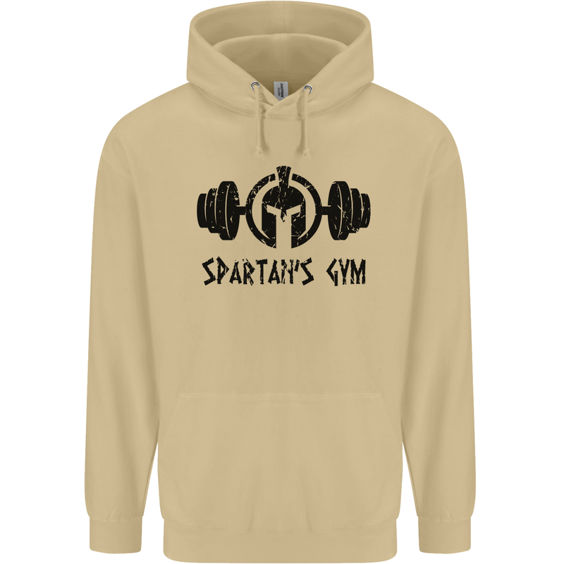 Spartans Gym Mens 80% Cotton Hoodie Sand
