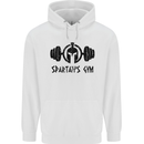 Spartans Gym Mens 80% Cotton Hoodie White