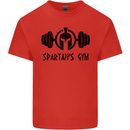 Spartans Gym Mens Cotton T-Shirt Tee Top Red