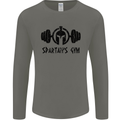 Spartans Gym Mens Long Sleeve T-Shirt Charcoal