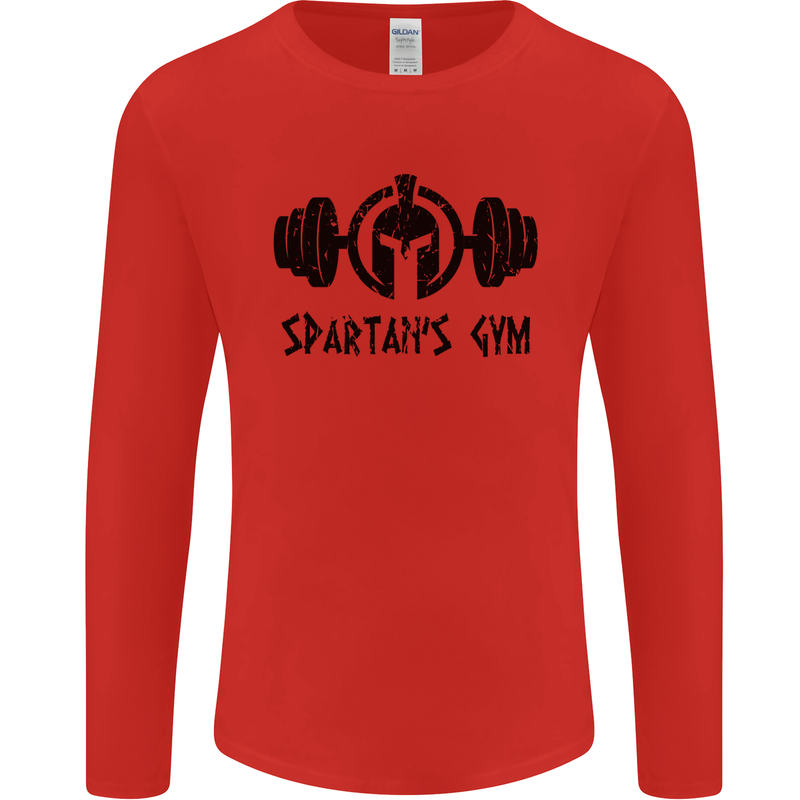 Spartans Gym Mens Long Sleeve T-Shirt Red