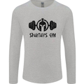 Spartans Gym Mens Long Sleeve T-Shirt Sports Grey