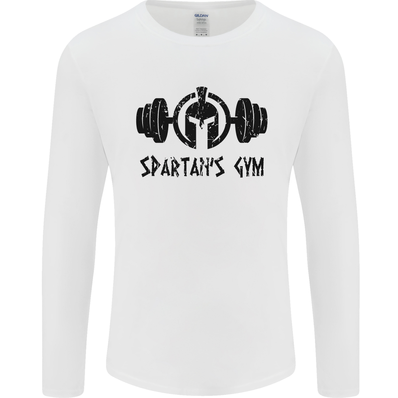 Spartans Gym Mens Long Sleeve T-Shirt White