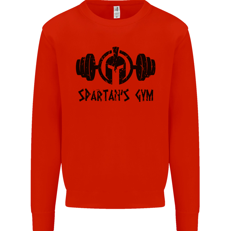 Spartans Gym Mens Sweatshirt Jumper Bright Red