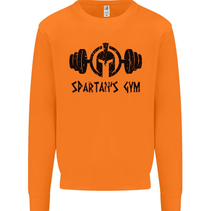 Spartans Gym Mens Sweatshirt Jumper Orange