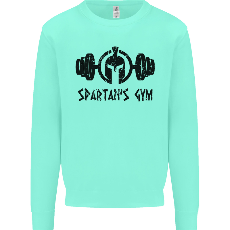 Spartans Gym Mens Sweatshirt Jumper Peppermint