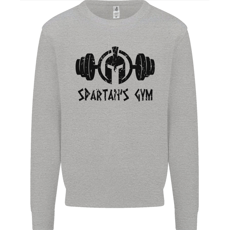 Spartans Gym Mens Sweatshirt Jumper Sports Grey