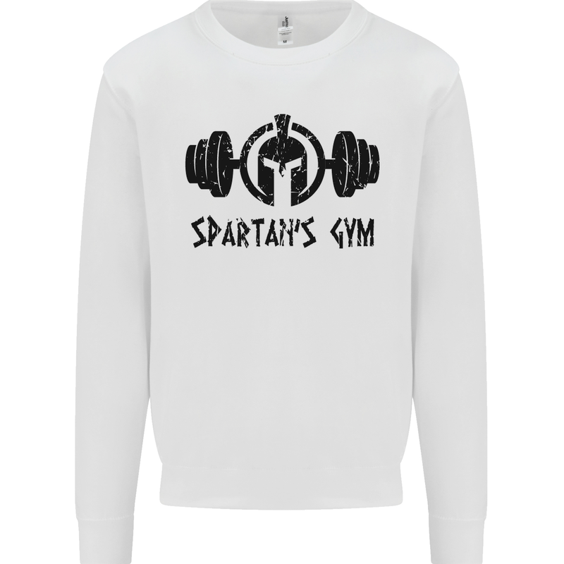 Spartans Gym Mens Sweatshirt Jumper White