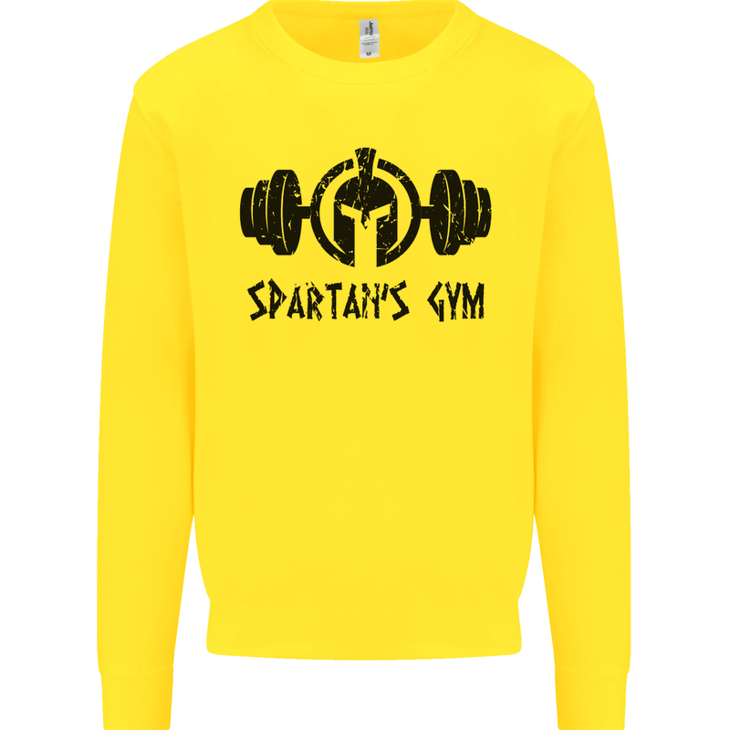 Spartans Gym Mens Sweatshirt Jumper Yellow