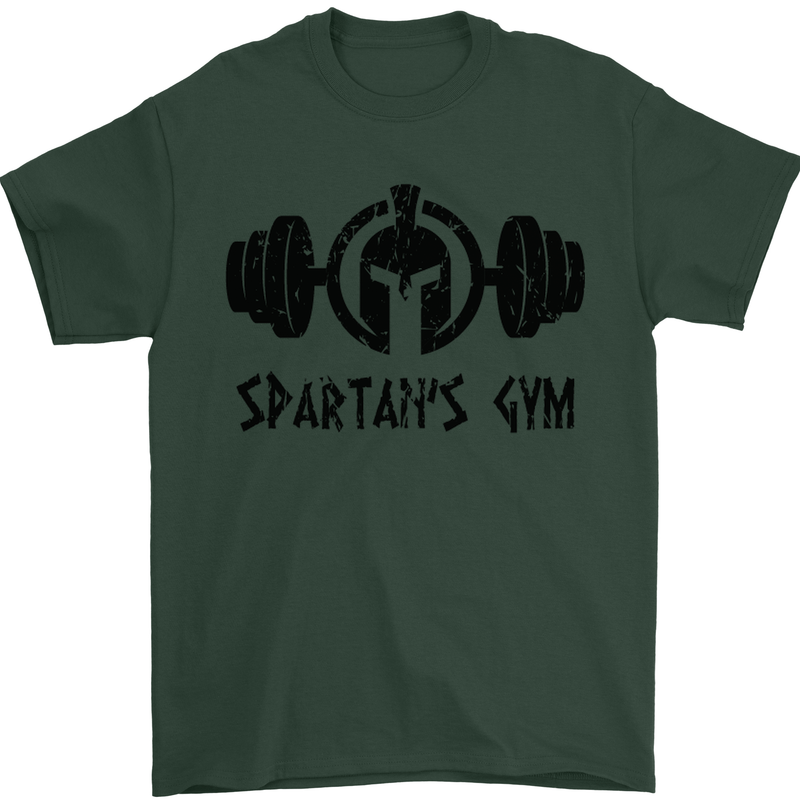 Spartans Gym Mens T-Shirt Cotton Gildan Forest Green