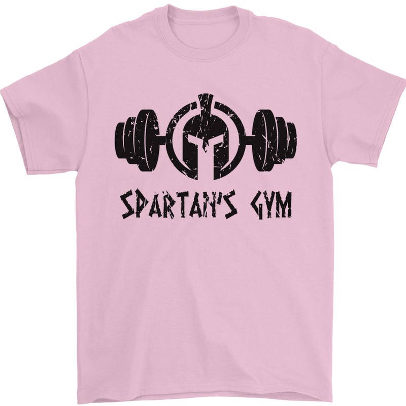 Spartans Gym Mens T-Shirt Cotton Gildan Light Pink