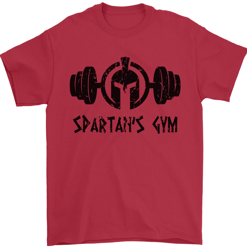 Spartans Gym Mens T-Shirt Cotton Gildan Red