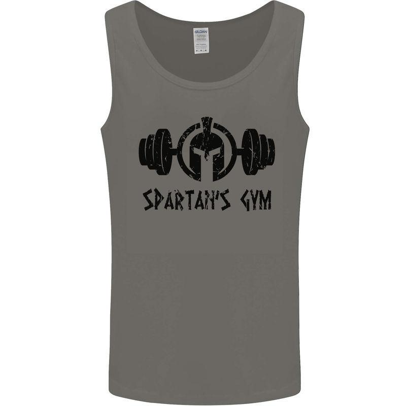 Spartans Gym Mens Vest Tank Top Charcoal