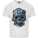 Speaker Skull Music Hi-Fi Kids T-Shirt Childrens White