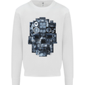 Speaker Skull Music Hi-Fi Mens Sweatshirt Jumper White