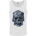 Speaker Skull Music Hi-Fi Mens Vest Tank Top White