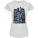 Speaker Stack Music HI-FI Womens Petite Cut T-Shirt White