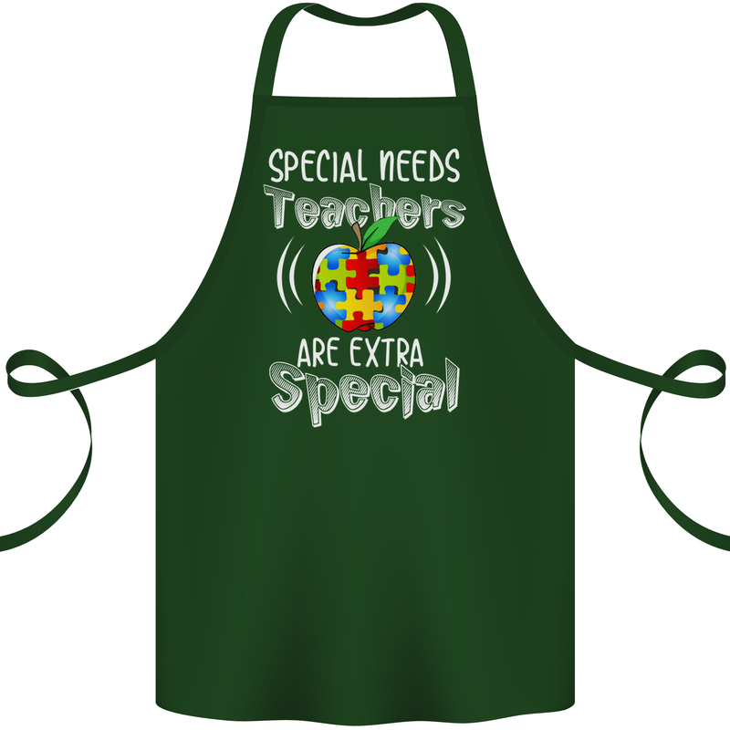 Special Needs Teachers Autism Autistic ASD Cotton Apron 100% Organic Forest Green