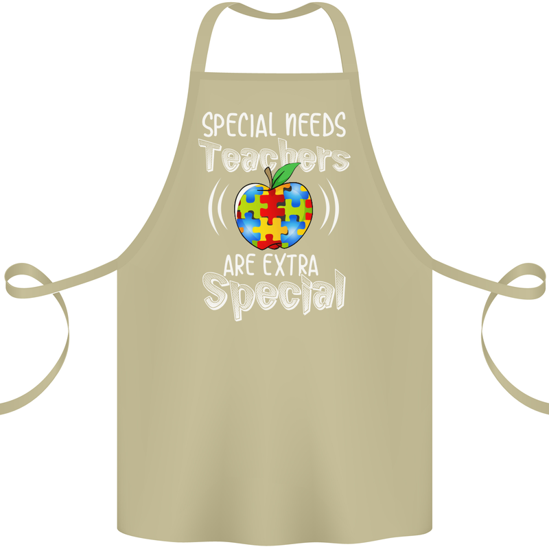 Special Needs Teachers Autism Autistic ASD Cotton Apron 100% Organic Khaki