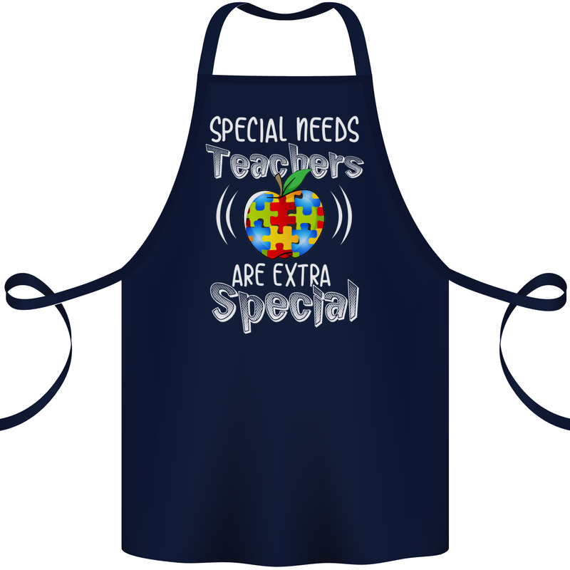 Special Needs Teachers Autism Autistic ASD Cotton Apron 100% Organic Navy Blue