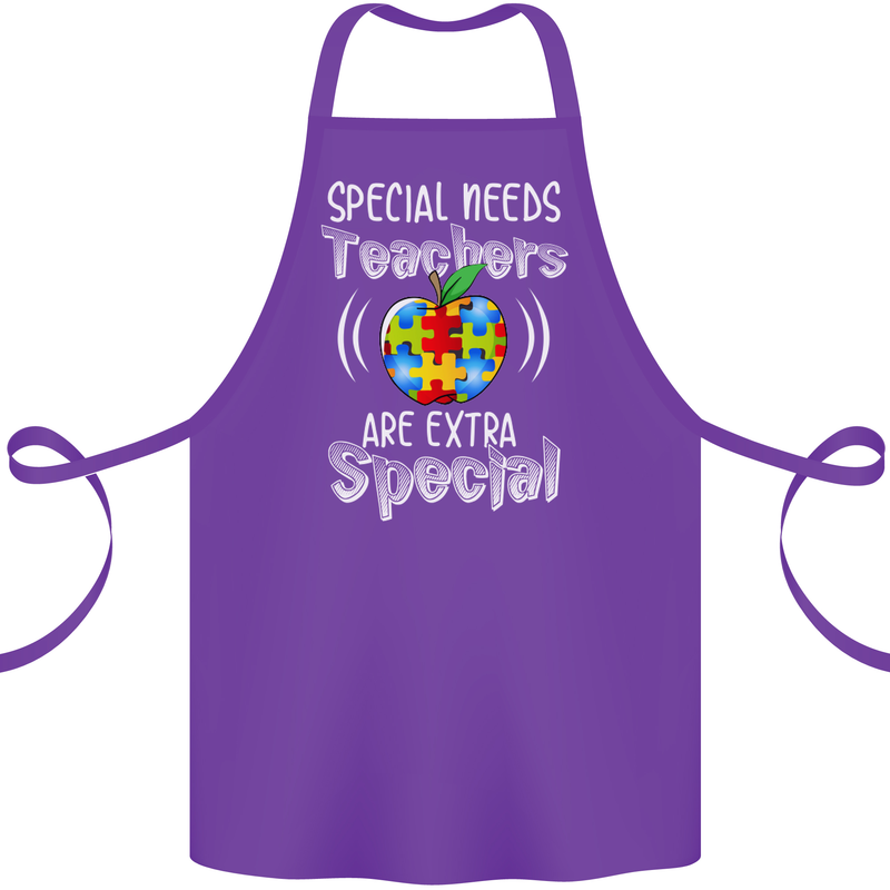 Special Needs Teachers Autism Autistic ASD Cotton Apron 100% Organic Purple