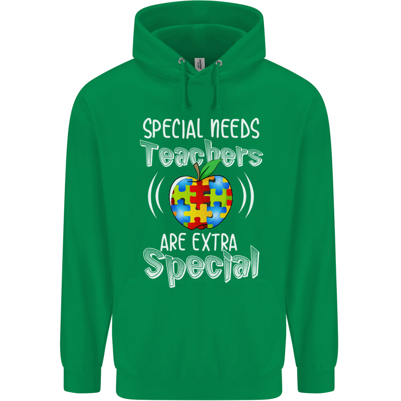 Special Needs Teachers Autism Autistic ASD Mens 80% Cotton Hoodie Irish Green