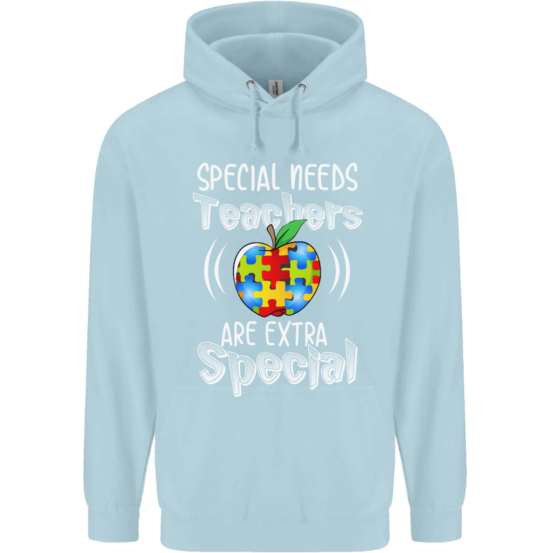 Special Needs Teachers Autism Autistic ASD Mens 80% Cotton Hoodie Light Blue