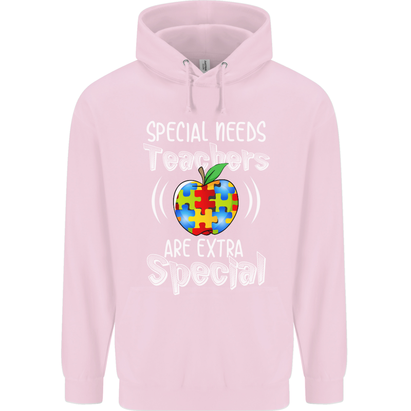 Special Needs Teachers Autism Autistic ASD Mens 80% Cotton Hoodie Light Pink