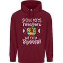 Special Needs Teachers Autism Autistic ASD Mens 80% Cotton Hoodie Maroon