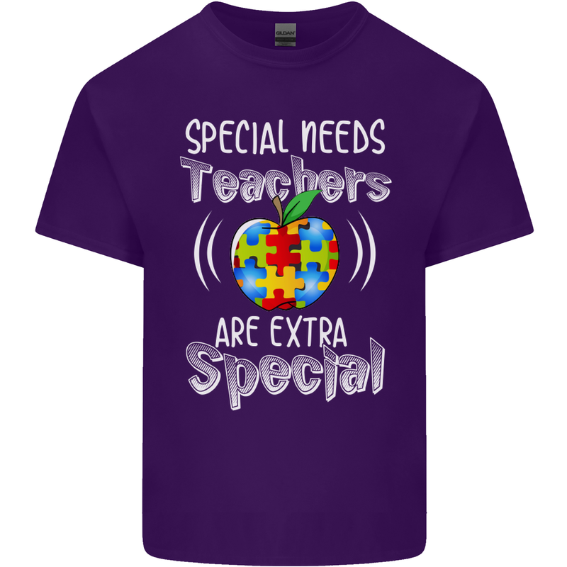 Special Needs Teachers Autism Autistic ASD Mens Cotton T-Shirt Tee Top Purple