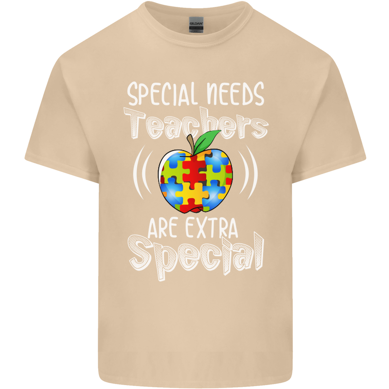 Special Needs Teachers Autism Autistic ASD Mens Cotton T-Shirt Tee Top Sand