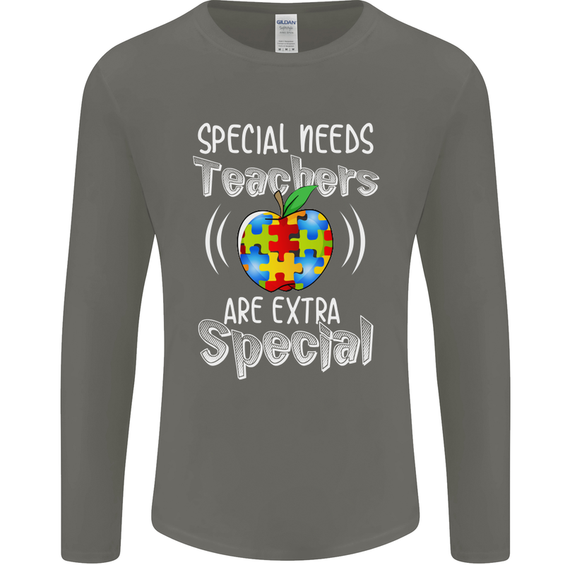 Special Needs Teachers Autism Autistic ASD Mens Long Sleeve T-Shirt Charcoal