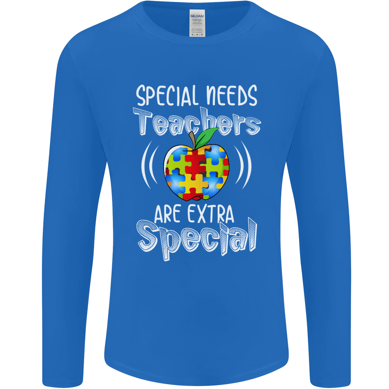 Special Needs Teachers Autism Autistic ASD Mens Long Sleeve T-Shirt Royal Blue